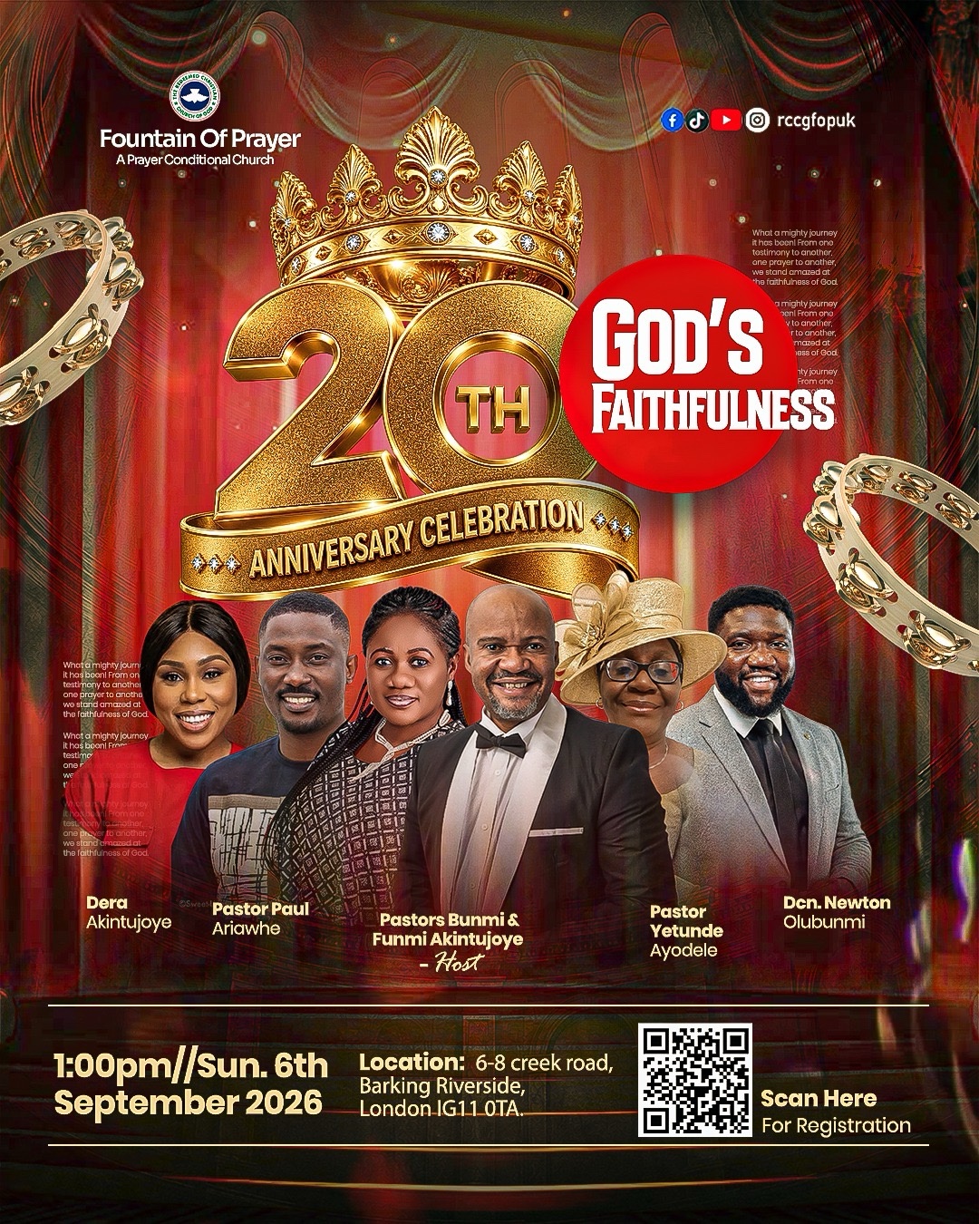 20th Anniversary Celebration flier — Theme: God's Faithfulness