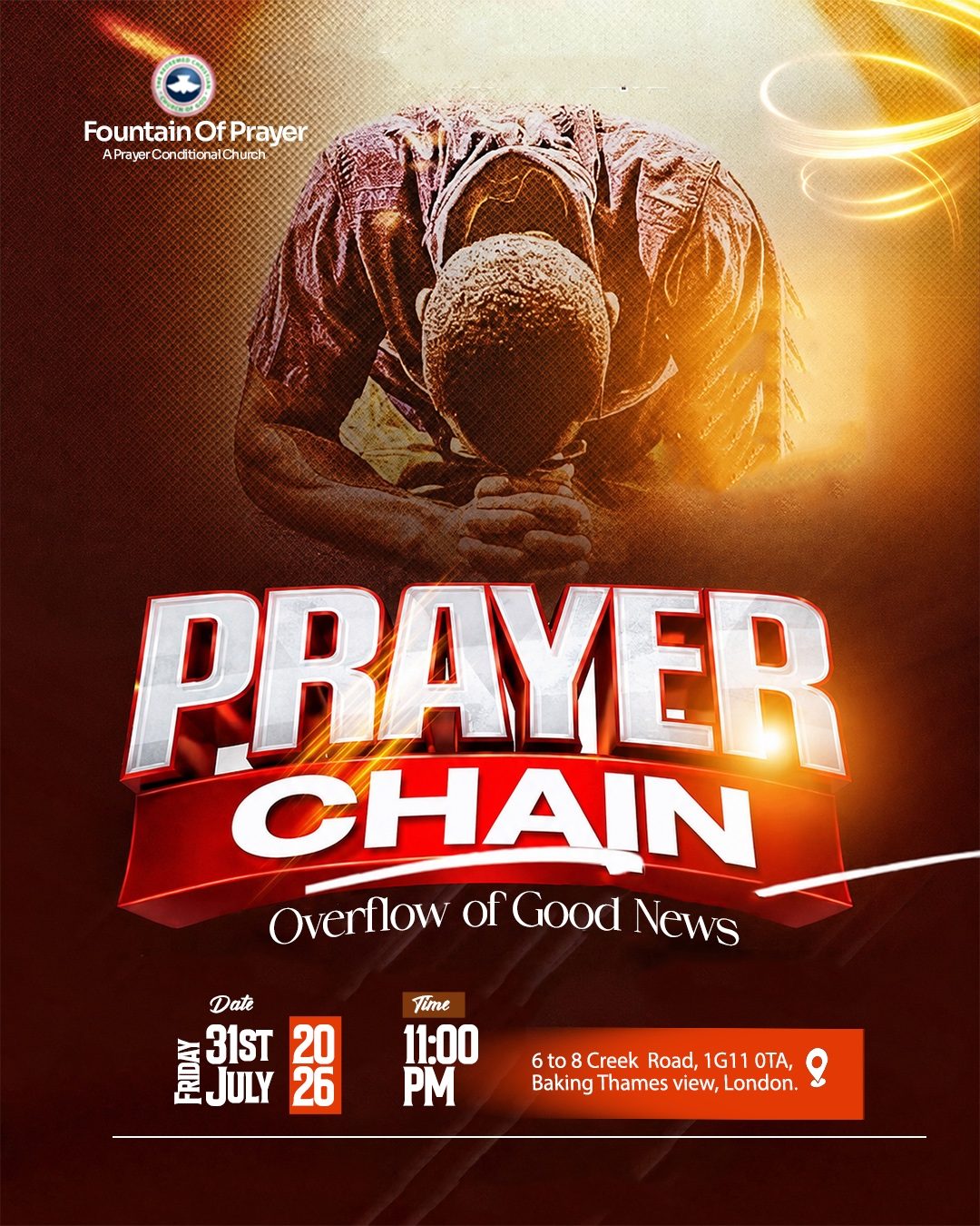 Prayer Chain — Overflow of Good News flier